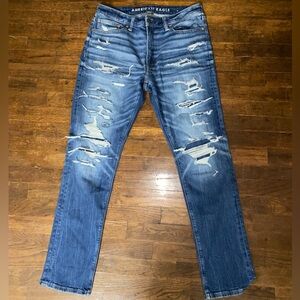 Men's American Eagle Outfitters Ripped Blue Slim Jeans